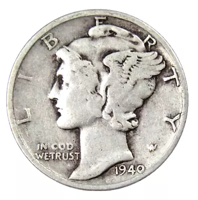 1940-D Mercury 90% Silver Dime G Or Better “Best Value On EBay” Free S&H W/Track • $4.99