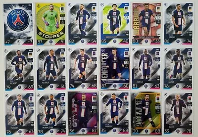 $32.54 • Buy 2022-23 Match Attax UEFA - Full PSG Team Set 18 Cards (5 Foil) Inc Messi Neymar