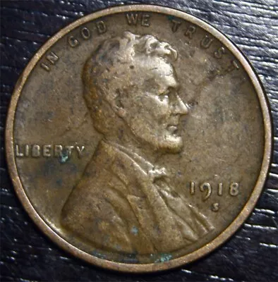 1918 S Lincoln Wheat Penny • $0.30