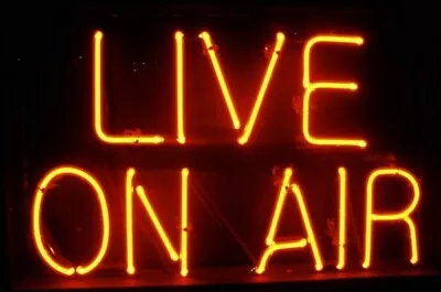 Live On Air Neon Light Sign 20 X16  Lamp Glass Decor Space Wall Hanging • $133.08