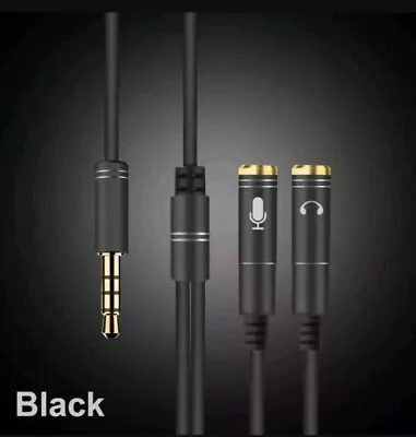 £3.20 • Buy Y Splitter 2 Female To 1 Male 3.5mm Jack Headphone Mic Audio Adapter Cable Xbox