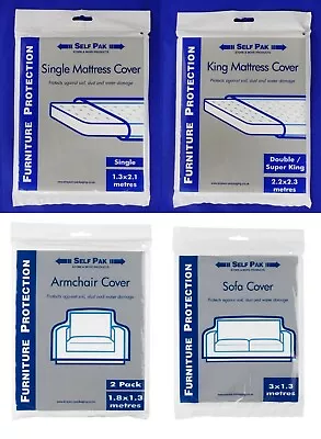 Furniture Mattress Chair Sofa Plastic Storage Bag Decorating Dust Cover Removal • £4.99