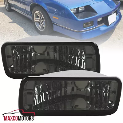 Smoke Bumper Lights Fits 1985-1992 Chevy Camaro Front Turn Signal Lamps L+R • $51.49