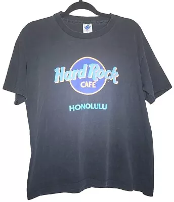 VTG Hard Rock Cafe Honolulu Hawaii 90s Single Stitch Travel Tee Size Large • $14