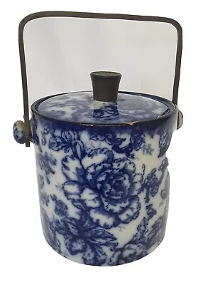 Losol Ware Biscuit Barrel Cavendish Blue Flowers • £20