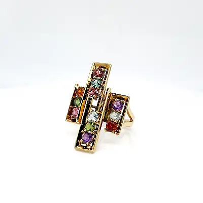 H. Stern Modernist 18 Karat Gold & Multi-Gemstone Cocktail Ring • £3173.84