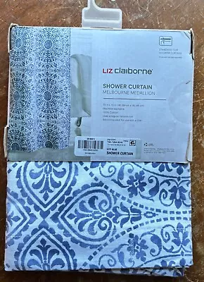 Liz Claiborne Melbourne Medallion Shower Curtain City Blue 72x72in BRAND NEW! • $18
