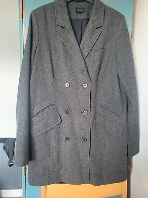 Topshop Wool Mix Longline Blazer Jacket Size 12 • £12.99