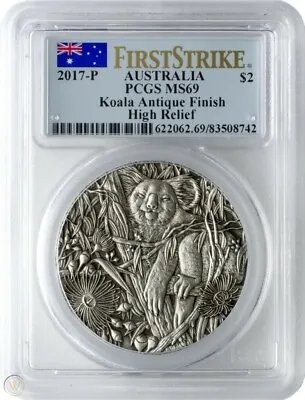 $139.95 • Buy 2017-P $2 Australia Koala 2oz. High Relief Antiqued Coin PCGS MS69 First Strike