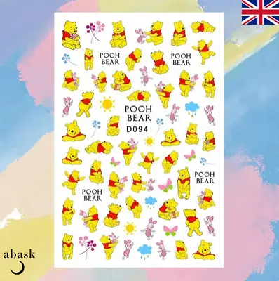 Nail Art Stickers Transfers Adhesive Winnie The Pooh Bear Nail Stickers • £2.69