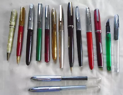 Lot Of 15 Vintage Fountain Pens Restoration Parts Repair & Ink Refills • $31