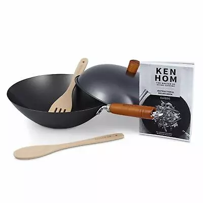 £32.99 • Buy Ken Hom 31cm Non-stick Wok Carbon Steel Stir Fry Pan Set