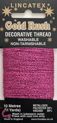 £1.89 • Buy Lincatex Gold Rush Decorative Metallic Glitter Embroidery Thread - 10 Metres