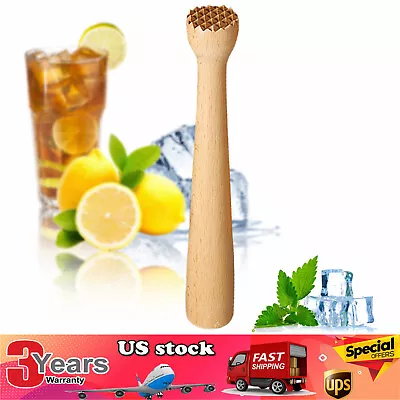 10 In Wooden Muddler Cocktail Making Bartender Bartending Mix Stick Masher Mixer • $4.90