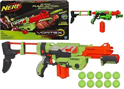 $189 • Buy NERF Vortex Praxix With 10 Discs Ages 8+ Toy Blaster Gun Disc Fire Play Rail Fun