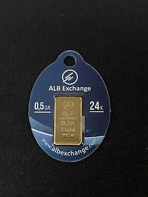 Alb Exchange 0.50 Gram 1/2 Gram 995 Gold Bar Sealed • $62.49