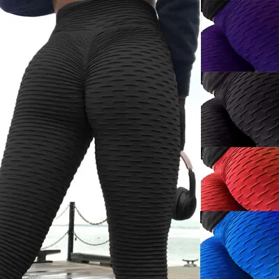 £8.42 • Buy Womens Anti-Cellulite High Waist Pants Yoga Gym Leggings Elastic Sports Trousers