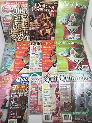 Lot 22 QUILTING Mags. - McCall’s Quick Quilts Quiltmaker Quilter’s Newsletter • $17.95