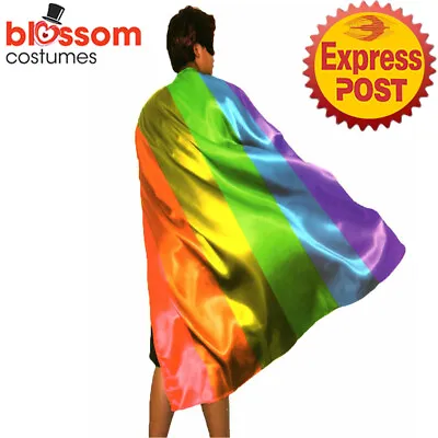 JDP17 Mardi Grace Adult Costume Cloak Satin Cape Pride Mardi Gras LGBTQ Festival • $8.69