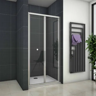 700/760/800/900/1000 Bifold Shower Door AICA Enclosure Glass Cubicle Screen Tray • £117