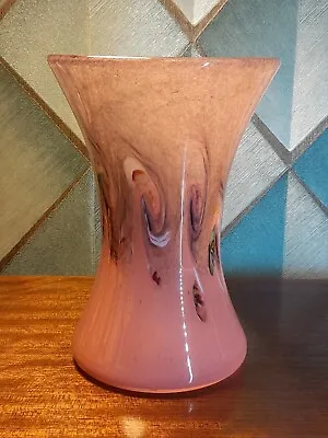 Monart/Vasart/Strathearn Perthshire Scottish Glass Pink/Black Vase 7.5 Inch • £64.99