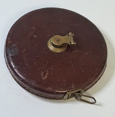 £12 • Buy VINTAGE 260 Rabone & Sons Tape Measure 100 Ft Leather Case Government Issue