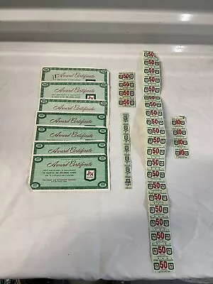 7 S & H Green  Stamps Award Certificates Lot And Stamps! • $31.50