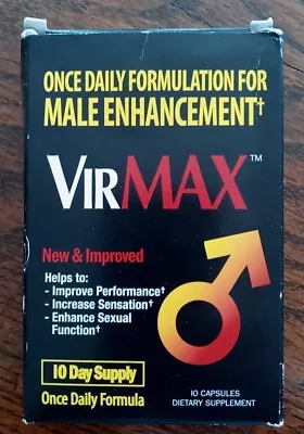 VirMax Men's Male Enhancement 10 Day Supply Exp 12/24 FREE SHIP • $10