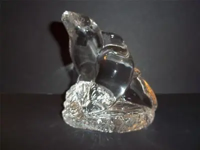 Vintage Mosser Glass Crystal Two Entwined Seals Seal Walrus Figurine Paperweight • $9.99