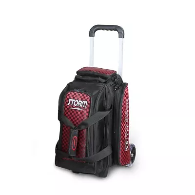 NEW Storm Rolling Thunder Black/Checkered Red 2 Ball Roller Bowling Bag • $51