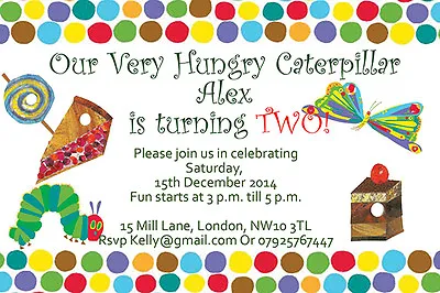 £5.49 • Buy 10 X Personalised Kids Birthday Invitations/Thank You Cards HUNGRY CATERPILLAR