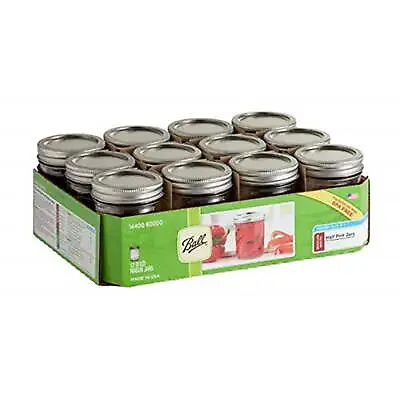 Mason Canning Jars With Lids & Bands Regular Mouth 8 Oz 12 Pack • $14.52