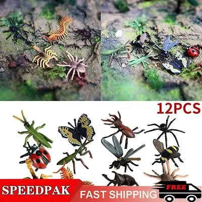 £4.30 • Buy 12x Plastic Insect Model Figures Toy Bugs Scorpion Jungle Sale Decor Bee M1F3
