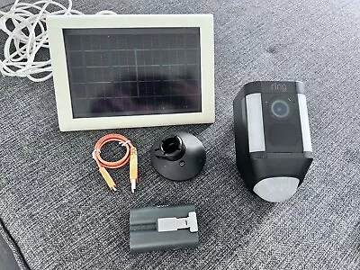 $175 • Buy Ring Spotlight Cam Battery With Solar Panel Bundle Deal Camera With 2 Batteries 