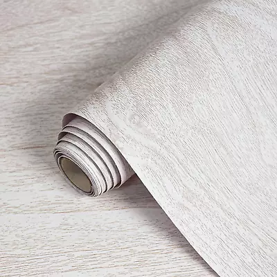 White Peel And Stick Wallpaper Wood Grain Texture Self-Adhesive Contact Paper Fo • $15.99