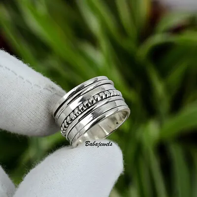 Spinner Ring 925 Sterling Silver Ring Meditation Ring Handmade Gift Jewelry EC26 • $9.86