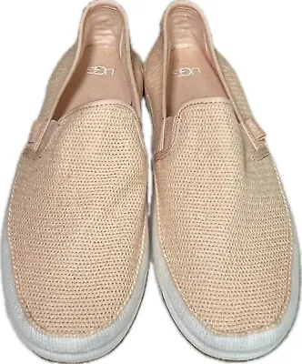 UGG Delizah Natural Canvas Slip On Peach Loafers Womens Size 10 • $24.95