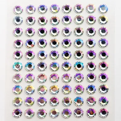 £2.03 • Buy Self Adhesive Stick On Diamante Gem Craft Stickers - AB Clear 2,3,4,5,6,8,10mm