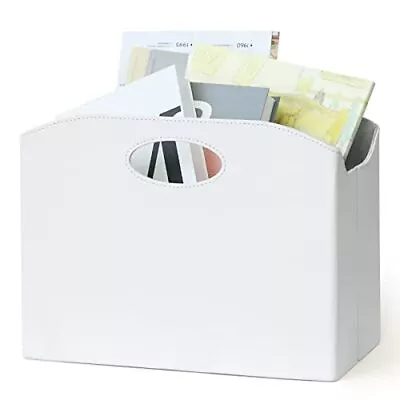 Magazine Holder PU Leather Magazine Rack Foldable Magazine File Cloudy White • $40.84