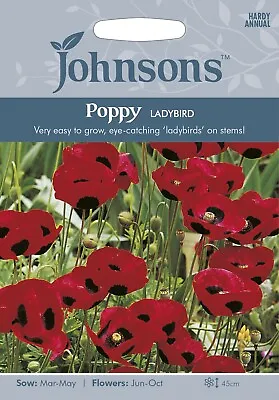 Johnsons Flower Seed Poppy Ladybird  1000 Seeds Approx -  FREEPOST • £3