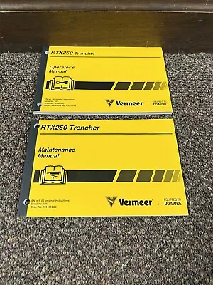 Genuine Original Vermeer RTX250 Trencher Operators Maintenance Manual • $50