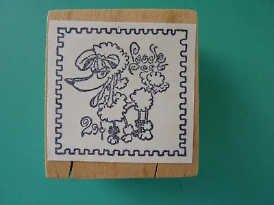 Poodle Dog Faux Postage RUBBER BABY BUGGY BUMPERS Rubber Stamp  • $11.99