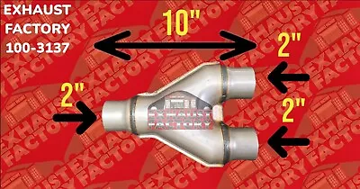 Universal Y Pipe Adapter Exhaust Pipe 2” Single / 2  Dual 10  Overall Length • $20