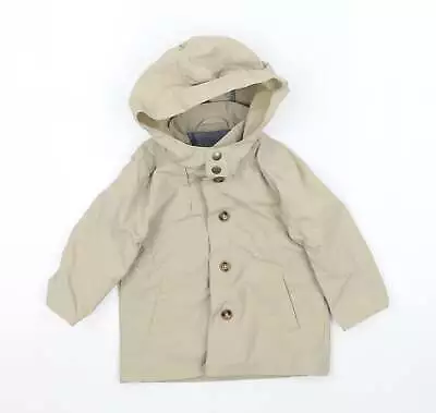 Primark Baby Beige Basic Coat Size 9-12 Months Button • £3