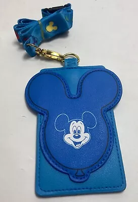 Disney Parks Loungefly Blue Balloon Mickey Mouse Lanyard W Card Holder ID Pass • $14.99