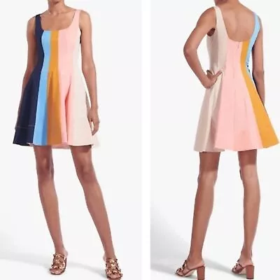 $185 • Buy Staud Mini Wells Dress Land And Sea Striped New With Tags Size 0