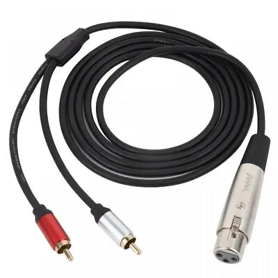 XLR Female To 2x Phono RCA Male Plug Y Splitter Cable 1.8m • £9.95