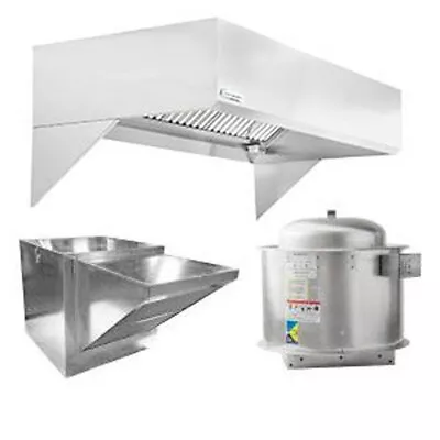 HoodMart 2016B 16 FT Restaurant Hood System W/ Makeup-Air 18 Gauge Steel • $10891.64