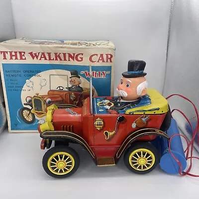 Willy The Walking Car Vintage Battery-Operated Tin Toy Car In Original Box NICE! • $29.95