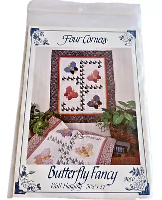 Four Corners Butterfly Fancy Wall Hanging Quilt Pattern New 31 X37  Vintage • $6